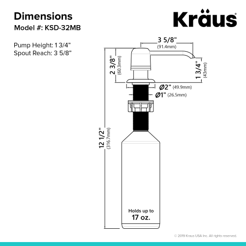 Дозатор миючого засобу KSD-32MB Kraus-foto4