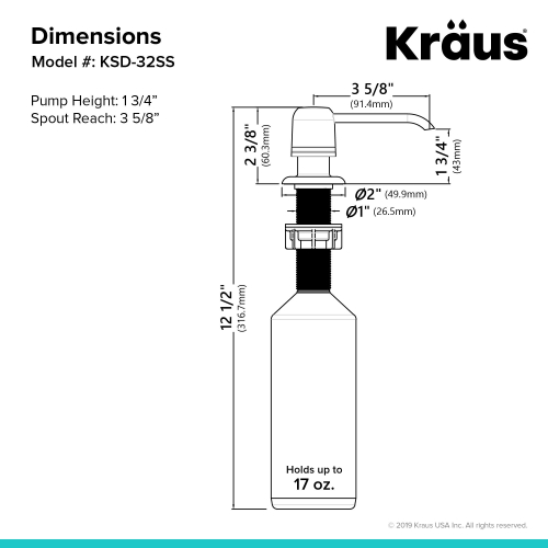 Дозатор миючого засобу KSD-32SS Kraus-foto4