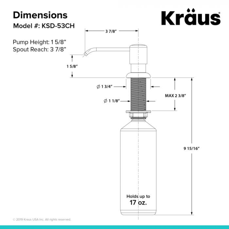Дозатор миючого засобу KSD-53CH Kraus
