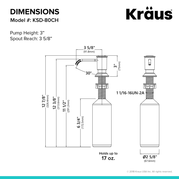 Дозатор миючого засобу KSD-80CH Kraus