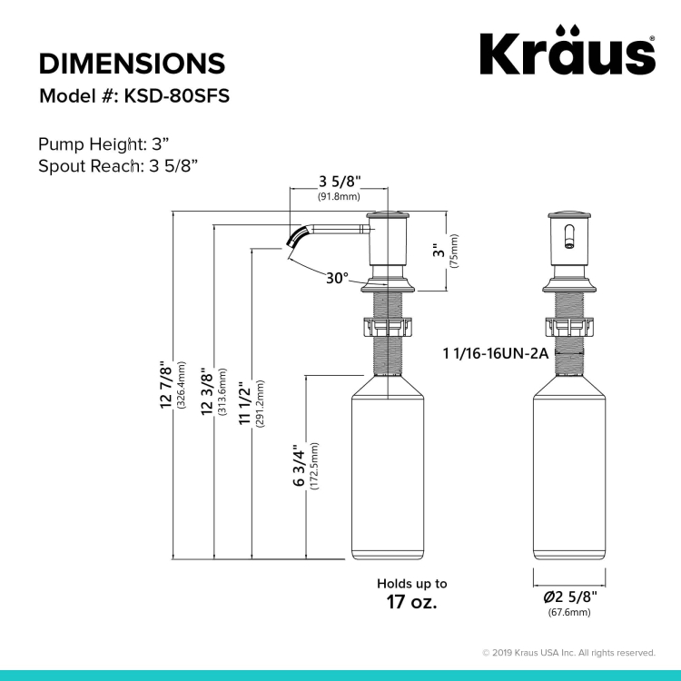 Дозатор миючого засобу KSD-80SFS Kraus