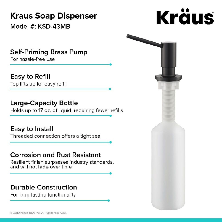 Дозатор миючого засобу KSD-43MB Kraus