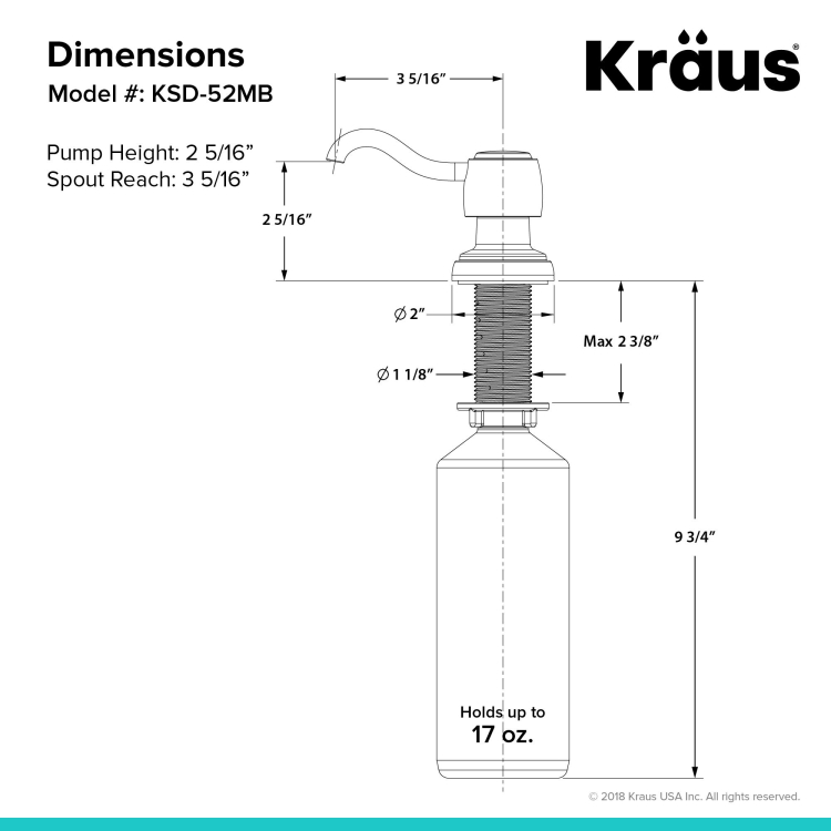 Дозатор миючого засобу MYLO KSD-52MB Kraus