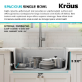 Кухонна мийка нижнього монтажу з композитного граніту BELLUCCI WORKSTATION KRAUS KGUW1-33WH