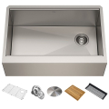 Кухонна мийка Kore KWF410-30 з переднім фартуком нижнього монтажу, WORKSTATION