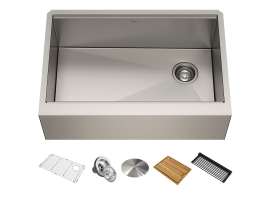 Кухонна мийка Kore KWF410-30 з переднім фартуком нижнього монтажу, WORKSTATION