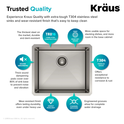 Мийка кухонна стальна STANDART PRO™, KHU101-21, Kraus-foto3