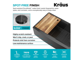 Кухонна мийка Kore KWF210-33/PGM WORKSTATION з переднім фартуком нижнього монтажу, покриття PVD-foto4
