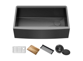 Кухонна мийка Kore KWF210-33/PGM WORKSTATION з переднім фартуком нижнього монтажу, покриття PVD