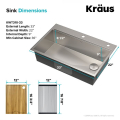 Кухонна мийка Kore KWT310-33 верхнього та нижнього монтажу, WORKSTATION