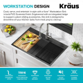 Кухонна мийка Kore KWT310-33/PGM верхнього та нижнього монтажу с PVD покриттям, WORKSTATION