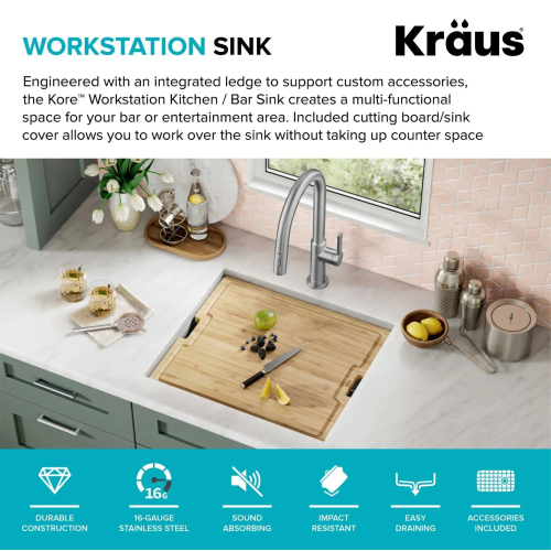 Кухонна мийка Kore KWU111-21 нижнього монтажу, WORKSTATION-foto6