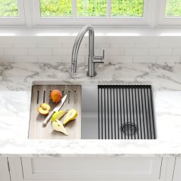Кухонна мийка нижнього монтажу з композитного граніту BELLUCCI WORKSTATION KRAUS KGUW1-33WH-foto12