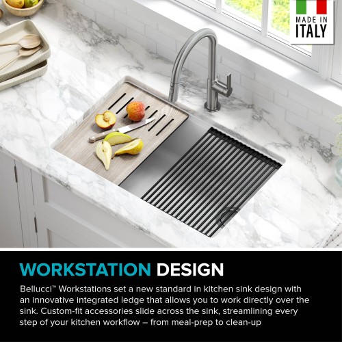 Кухонна мийка нижнього монтажу з композитного граніту BELLUCCI WORKSTATION KRAUS KGUW1-33WH-foto5
