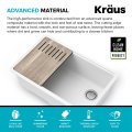 Кухонна мийка нижнього монтажу з композитного граніту BELLUCCI WORKSTATION KRAUS KGUW1-33WH