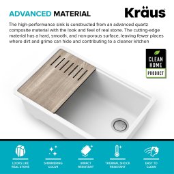 Кухонна мийка нижнього монтажу з композитного граніту BELLUCCI WORKSTATION KRAUS KGUW1-33WH-foto5