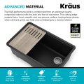 Кухонна мийка нижнього монтажу з композитного граніту BELLUCCI WORKSTATION KRAUS KGUW2-33MBL