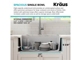 Кухонна мийка нижнього монтажу з композитного граніту BELLUCCI WORKSTATION KRAUS KGUW1-33WH-foto10