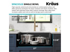 Кухонна мийка нижнього монтажу з композитного граніту BELLUCCI WORKSTATION KRAUS KGUW2-33MBL-foto9