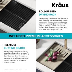 Кухонна мийка нижнього монтажу з композитного граніту BELLUCCI WORKSTATION KRAUS KGUW2-33MBL-foto4