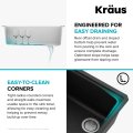 Кухонна мийка нижнього монтажу з композитного граніту BELLUCCI WORKSTATION KRAUS KGUW2-33MBL