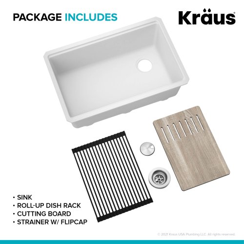 Кухонна мийка нижнього монтажу з композитного граніту BELLUCCI WORKSTATION KRAUS KGUW1-33WH-foto10