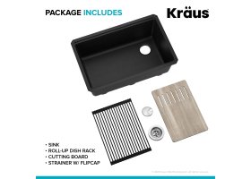 Кухонна мийка нижнього монтажу з композитного граніту BELLUCCI WORKSTATION KRAUS KGUW2-33MBL-foto16
