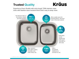 Мийка кухонна стальна KBU27 Kraus-foto2