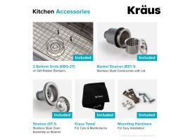 Мийка кухонна стальна KBU27 Kraus-foto4