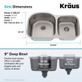 Мийка кухонна стальна KBU27 Kraus