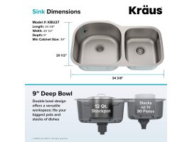 Мийка кухонна стальна KBU27 Kraus-foto5