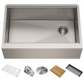 Кухонна мийка Kore KWF410-30 з переднім фартуком нижнього монтажу, WORKSTATION