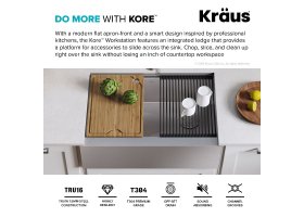 Кухонна мийка Kore KWF410-30 з переднім фартуком нижнього монтажу, WORKSTATION-foto7