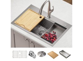 Кухонна мийка Kore KWT300-32 верхнього та нижнього монтажу, WORKSTATION
