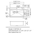 Кухонна мийка Kore KWT300-32 верхнього та нижнього монтажу, WORKSTATION