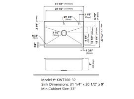 Кухонна мийка Kore KWT300-32 верхнього та нижнього монтажу, WORKSTATION-foto3