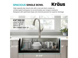 Кухонна мийка Kore KWT300-32 верхнього та нижнього монтажу, WORKSTATION-foto6