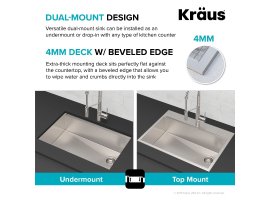 Кухонна мийка Kore KWT311-25 верхнього та нижнього монтажу, WORKSTATION-foto3