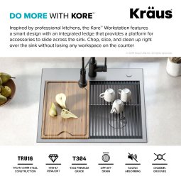 Кухонна мийка Kore KWT311-25 верхнього та нижнього монтажу, WORKSTATION-foto10
