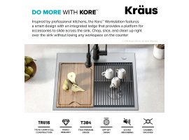 Кухонна мийка Kore KWT311-25 верхнього та нижнього монтажу, WORKSTATION-foto10