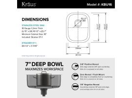 Мийка кухонна стальна KBU16 Kraus-foto3