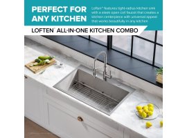 Кухонний комплект LOFTEN™ KCH-1000 мийка нижнього монтажу KHT410-33 + змішувач KPF-1610SFS Kraus-foto12