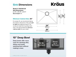 Мийка кухонна стальна KHU100-26 STANDART PRO™ Kraus-foto2