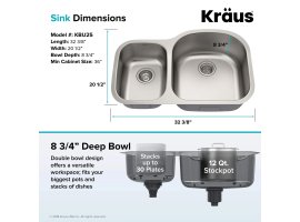 Мийка кухонна стальна KBU25 Kraus-foto2