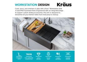 Кухонна мийка Kore KWF410-33/PGM WORKSTATION з переднім фартуком нижнього монтажу, покриття PVD-foto4