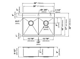 Кухонна мийка Kore KWT302-30 верхнього та нижнього монтажу, WORKSTATION-foto3