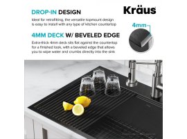 Кухонна мийка Kore KWT310-33/PGM верхнього та нижнього монтажу с PVD покриттям, WORKSTATION *Товар з вітрини-foto8