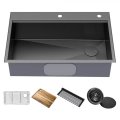 Кухонна мийка Kore KWT310-33/PGM верхнього та нижнього монтажу с PVD покриттям, WORKSTATION