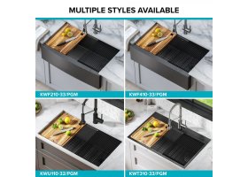 Кухонна мийка Kore KWT310-33/PGM верхнього та нижнього монтажу с PVD покриттям, WORKSTATION *Товар з вітрини-foto14
