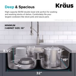 Кухонний комплект KCA-1200: мийка нижнього монтажу ELLIS KBU32 + змішувач KPF-1610SS Kraus-foto6